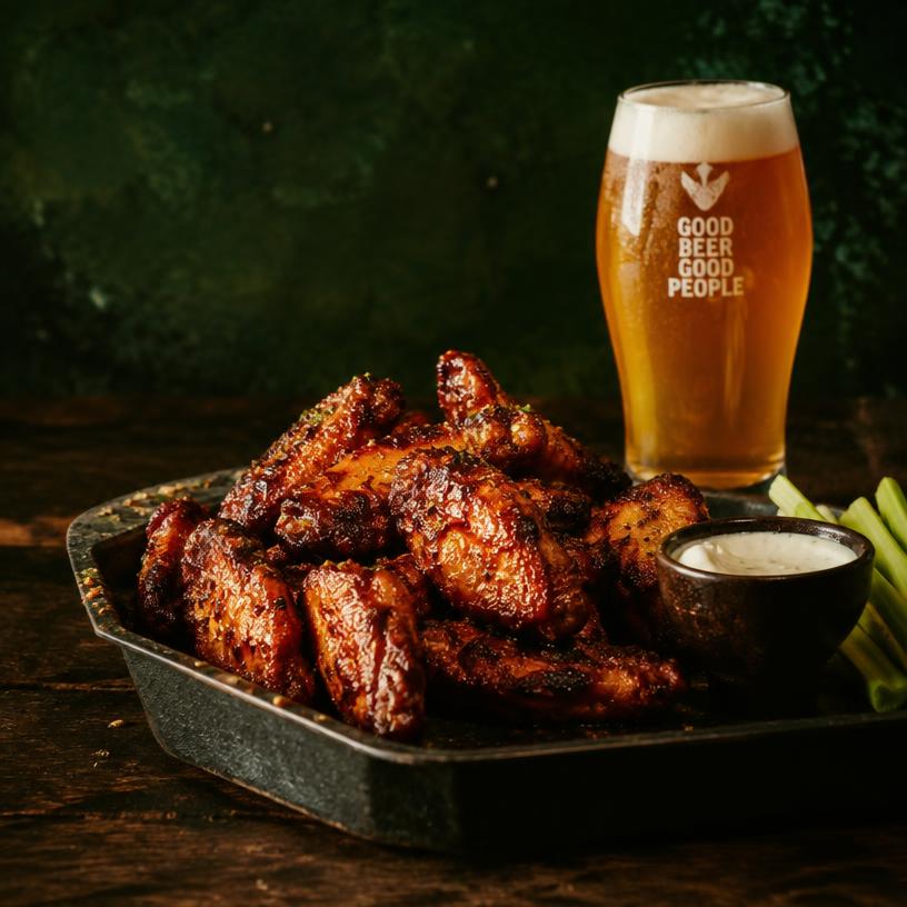BBQ-kippenvleugels met IPA — recept met Fruitige IPA