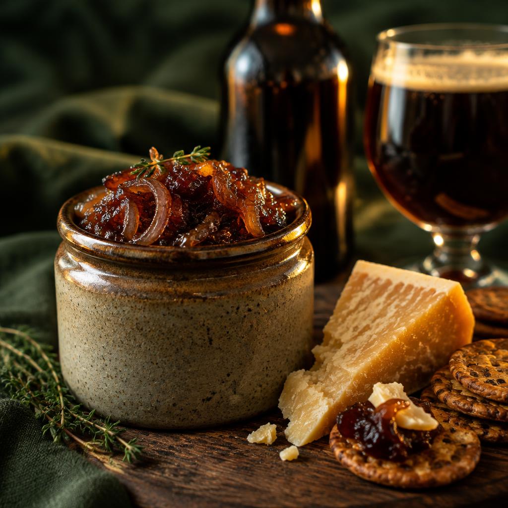 Gekaramelliseerde uienchutney met barley wine — recept met Barley wine
