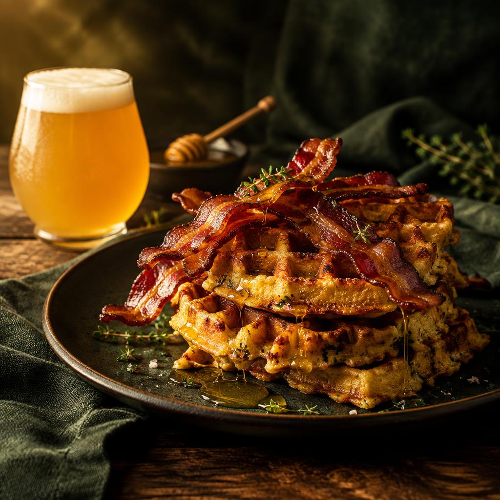 Weizen-wafels met spek en honing — recept met Weizen